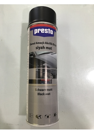 Presto Mat Siyah Sprey Boya 500 ML