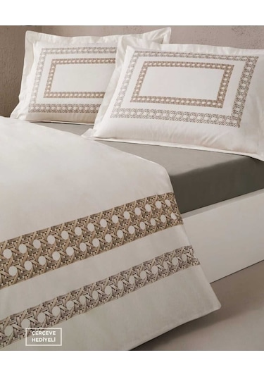 Özdilek Çift Kişilik Nevresim Takımı Aurea Çerçeve Hediyeli Renkli