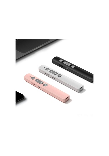 Geeroyoo "lz-b1 Şarj Edilebilir 2.4g Kablosuz Sunum Kalemi - 100m Menzil, Usb Alıcılı, Kırmızı Lazer Göstergeli"