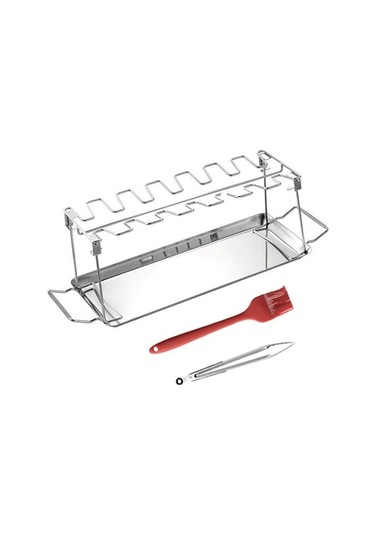 Pratik Katlanır Paslanmaz Çelik Tavuk Bacaklı Izgara Seti - 4 Parça Renkli Kutu Diğer Diğer