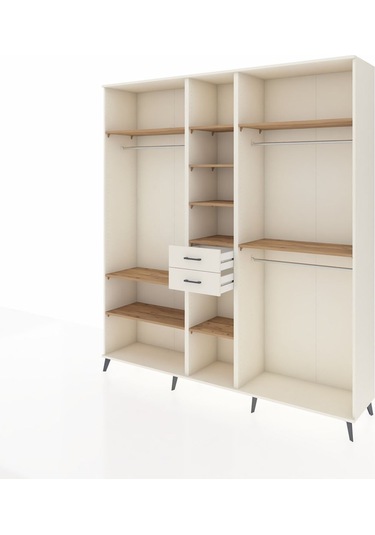 Hyperion Dolap 10 Raflı 2 Çekmeceli 3 Askılı 220x44x243 Aytaşı-çam/aytaşı Atlas Çam/aytası