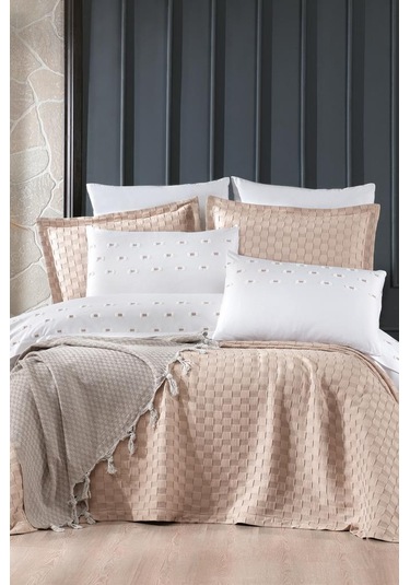 Çeyiz Diyarı Fiona 10 Parça Pikeli Çeyiz Seti Bej Bej