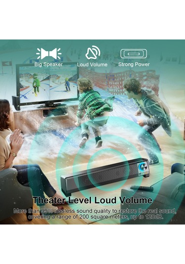 Leezsing Sada V-199 Usb Güçlü Bas Hoparlör, 3.5mm Girişli Taşınabilir Pc Hoparlör Sistemi