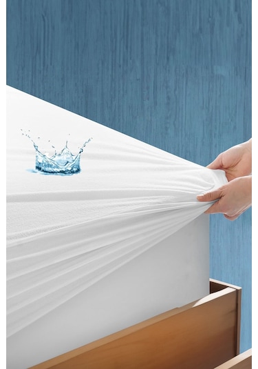 %100 Pamuk Fıtted Sıvı Geçirmez Tek / Çift Kişilik Bebek Alez Yatak Koruyucu Full Kenar Çarşaf Beyaz