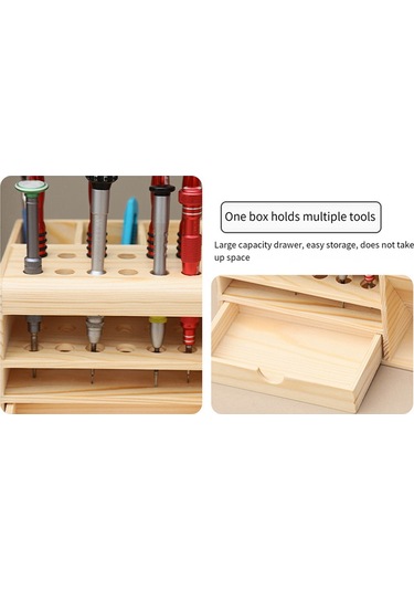 Anjiexun Cep Telefonu Ve Masaüstü İçin Çok Bölmeli Ahşap Saklama Kutusu Diğer