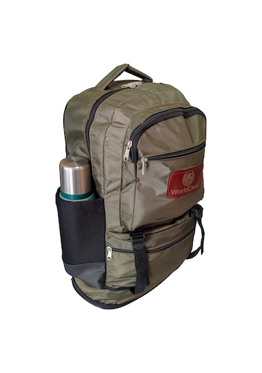 Worldcamp Körüklü Dağcı Sırt Çantası 50 Litre Kapasiteli Kamp Çantası Haki