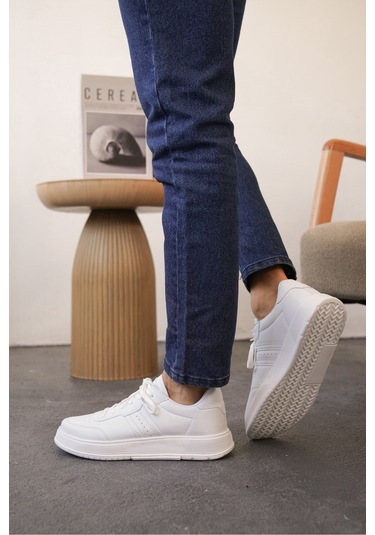 Daxors D0163 Günlük Ortopedik Erkek Sneaker Spor Ayakkabı Beyaz