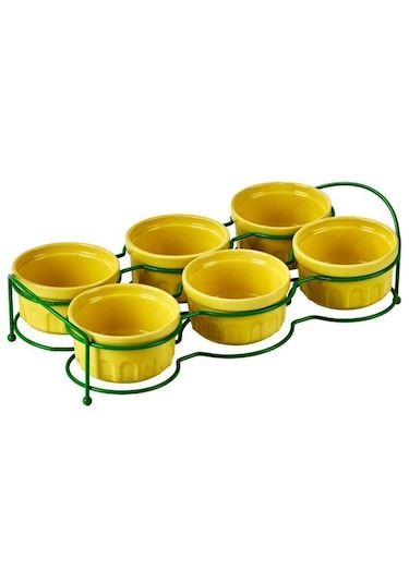 Edora Home Yeşil Altı Bölmeli Çerezlik İkram Seti Metal Paslanmaz