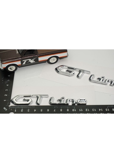 Dk Tuning Gt Line Çamurluk Yanı Krom Metal Yazı Logo Amblem Seti Peugeot İle Uyumlu Bagaj Arma