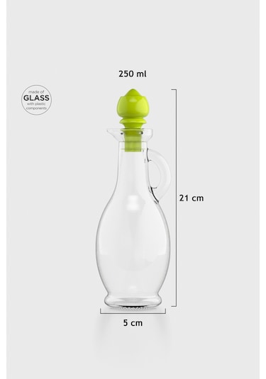 Renga Kibele 250 Ml Yeşil Kapaklı Cam Yağlık 151024 Yeşil