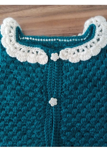 El İşi Yün Hırka Petrol Yeşili