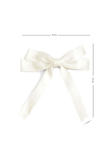 10 Adet Ekru Saten Fiyonk Süsleme Küçük Kurdele Seti