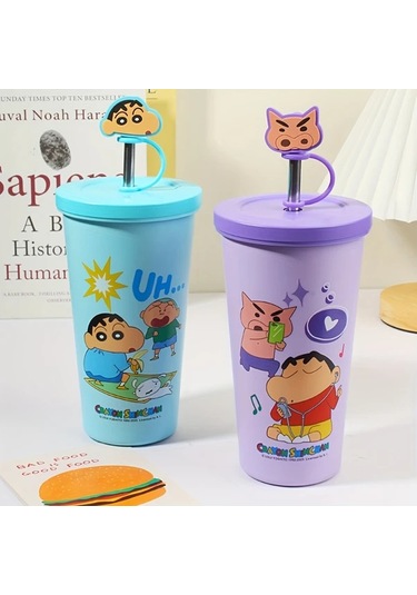 Willowhaven Mor 316 Paslanmaz Çelik Minimalist Matara Sevimli Karakter Çizgi Desen