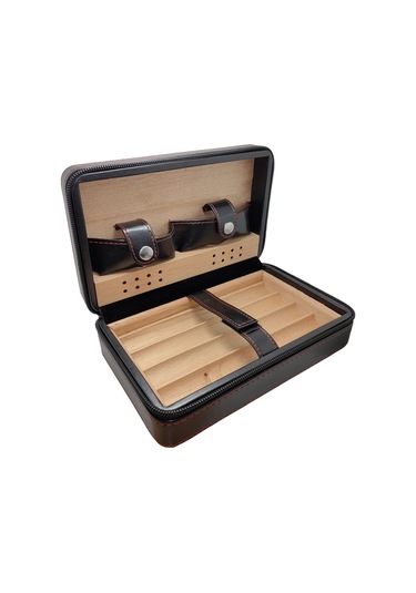 Falconetti Kb92sy Siyah Hasır Desen Deri Seyahat Humidoru