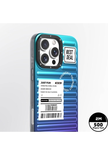 İphone 16 Pro Uyumlu Kılıf Renk Geçişli Youngkit The Secret Color Serisi Kapak Mor