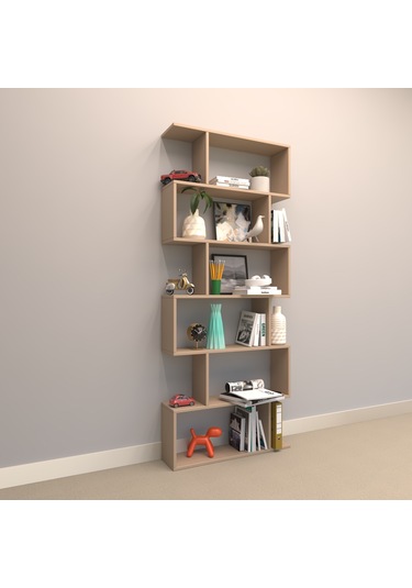 Rafkestir Salem Suntalam Kitaplık ( 80 X 192 Cm ) Cappicino