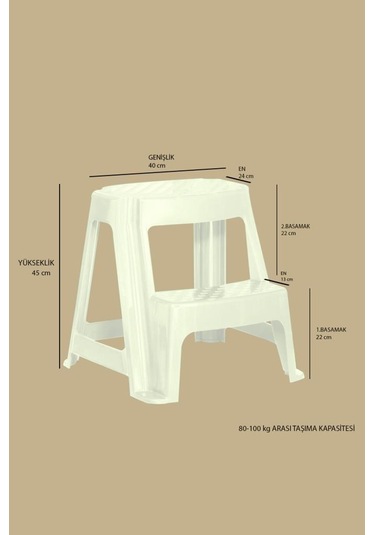 Basamaklı Tabure ( Beyaz)