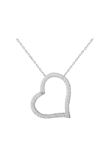 Gümüş Tırnaklı Kalp Kolye G353Kl Altınsepeti