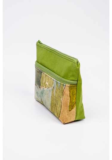 Fabric Craft Bag El Çantası Fermuarlı Çok Amaçlı Yeşil