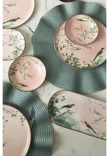 Keramika Pink Woods Kahvaltı Takımı 12 Parça 6 Kişilik 22639-41 Çok Renkli