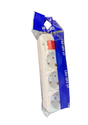 Ne-ad Anahtarlı Kablosuz Klemensli Topraklı 3 Lü Grup Priz