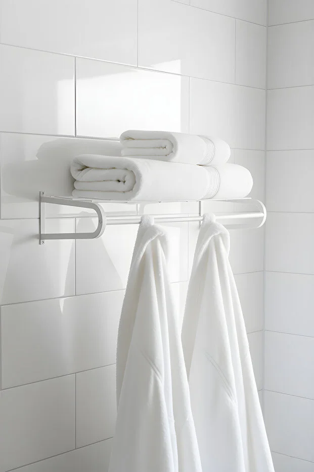 Metal Duvar Askılık Elbise Askılığı Banyo Havluluk Beyaz