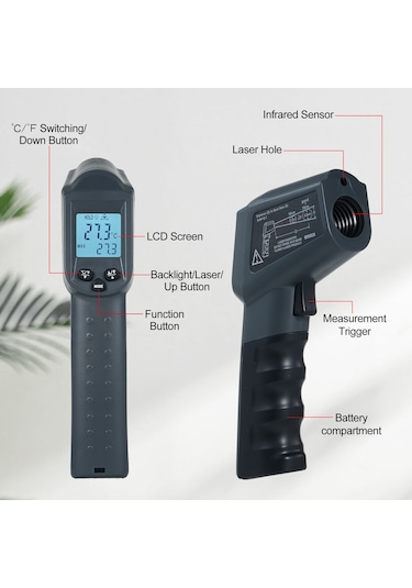 Springsun Km-380ah -50 380 /-58 716 Temassız Kızılötesi Termometre Ir Termometre Elde Taşınabilir Dijital Sıcaklık Ölçer Arka