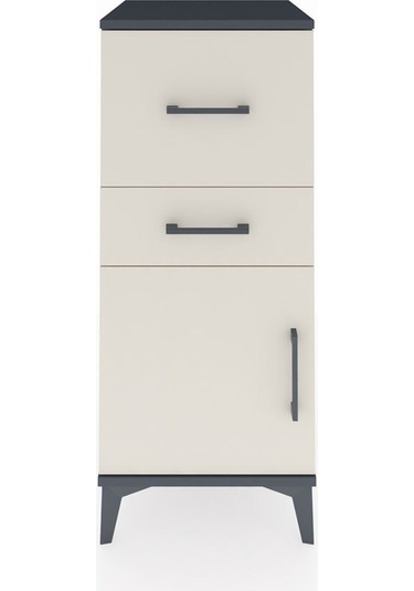 Hyperion Komodin 2 Çekmeceli Tek Kapaklı 44x44x106 Antrasit-aytaşı Antrasit