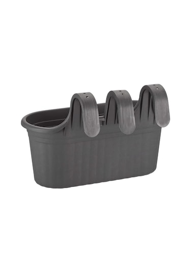 Omnipazar So-tom2 Tombik Askılı Balkon Saksı 6.5 Lt Antrasit 6 Adet