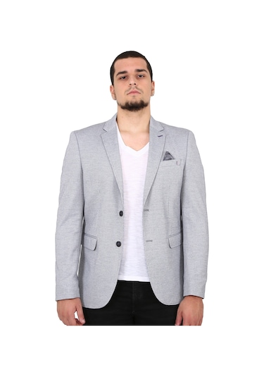 5131 Iki Düğme Tek Yırtmaç Dar Kalıp Büyük Beden Blazer Ceket(372290852)