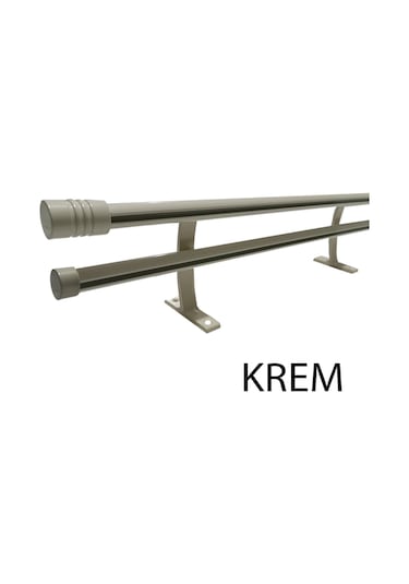 Perdemix 20 Mm Kornişli Dekoratif Alüminyum Çift Raylı Rustik  Perde Askısı