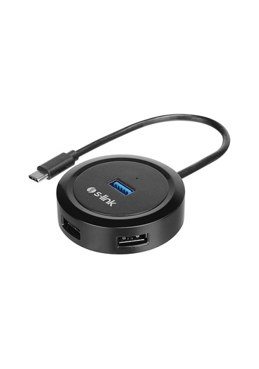 S-link Swapp Sw-u340 4 Port Usb 3.0 Gri Type-c Hub