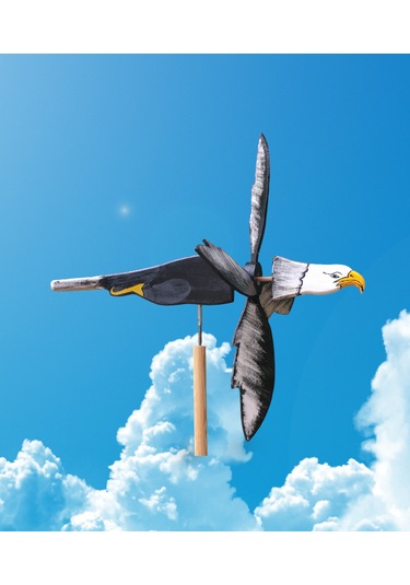 Kartal El Yapımı Ahşap Rüzgar Gülü Dış Mekan Dekoru