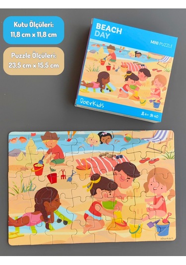 Doerkids Çocuklar Kumsalda Mini Puzzle 40 Parça