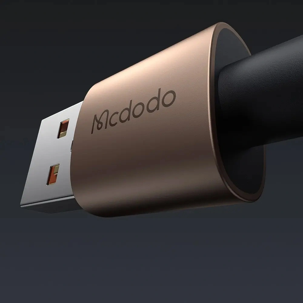 Mcdodo Ca-6911 Usb-a To Lightning Led Işıklı Şeffaf Tasarım 1.2m Data Ve Şarj Kablosu - Siyah-gold -
