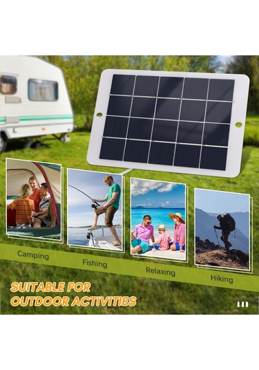 Mufunye 5v 3w Usb Güneş Paneli - Taşınabilir Güneş Şarj Cihazı, 50cm Kablolu, Dağcı Kanca İle