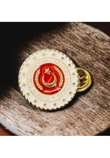 Milli Savunma Bakanlığı Yaka Rozeti Beyaz - Kırmızı
