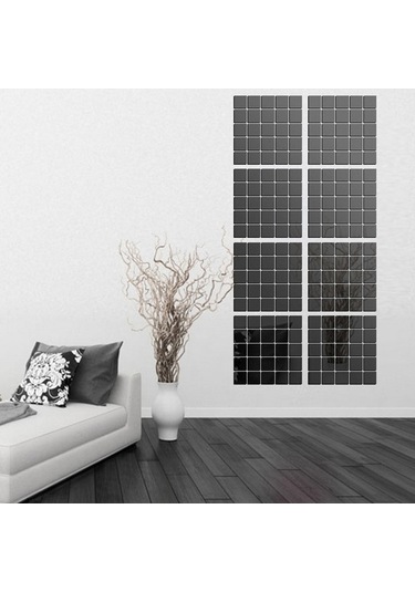 Novahub 100 Adet Kare Kristal Mozaik Ayna, Akrilik Stereo Duvar Çıkartması, Gümüş, 2x2cm Ev Oturma Odası Diğer