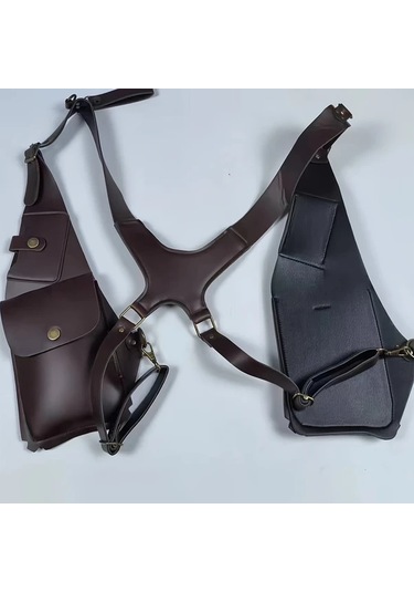 Willowhaven Vintage Kolçak Askılı Erkek Ve Kadın Outdoor Kare Sırt Çantası Koyu Kahverengi