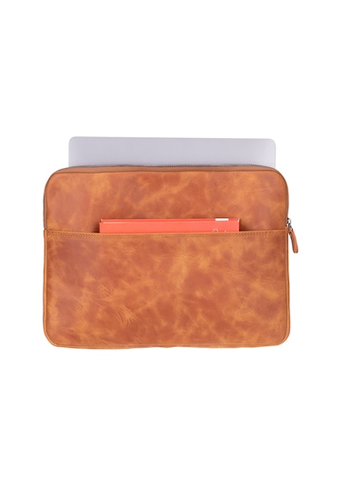 Torıno Tuscan Tan Super Slim 16inç Laptop / Apple Uyumlu MacBook Kılıf Taba