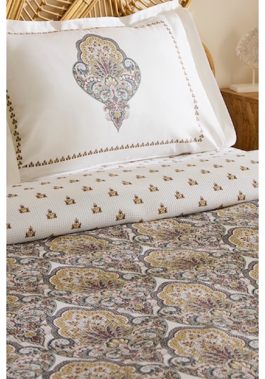 Karaca Home Cherly %100 Pamuk Tek Kişilik Pike Takımı Hardal Hardal