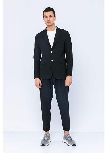 Cekmon Erkek Slim Fit Cepli Düğmeli Bürümcük Kumaş Klasik Ceket 001