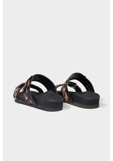 DeFacto Kız Çocuk Leopar Desenli Düz Taban Terlik E7809A825SMKR1 Çok Renkli