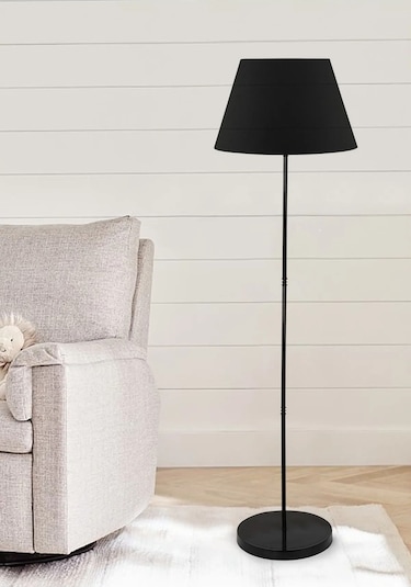 Metal Lambader Tek Ayaklı Siyah Konik Kumaş Ml731