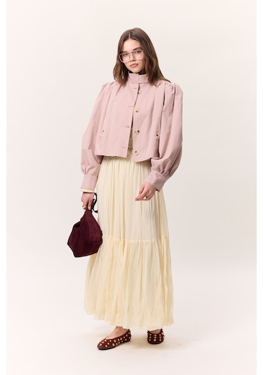 Crush Piliseli Uzun Etek Vanilya Vanilya