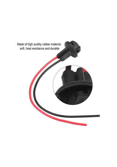 Kosona T10 Fari Ampul Soketi, Kauçuk Malzeme, Isı Dayanıklı, Kolay Kurulum, Siyah, 2 Adet - Araç, Motosiklet Için