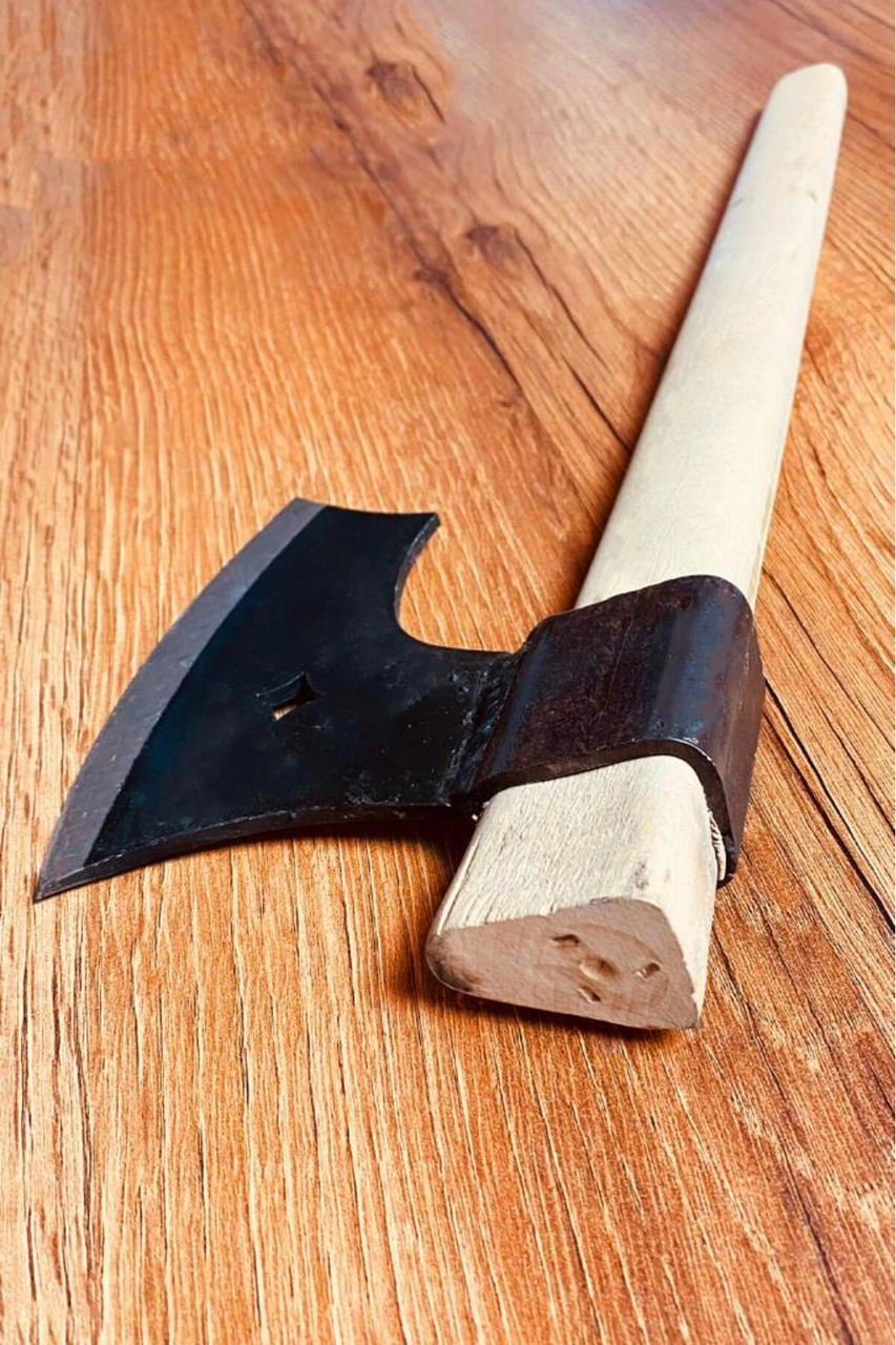 45 Cm Ahşap Kayın Saplı Metal Nacak Odun Kemik Kesme Kırma Kamp Baltası