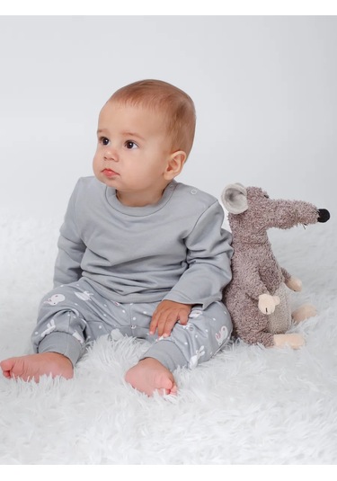 Topotushkı Yenidoğanlar İçin Uzun Kollu Tişört 277117951 Gri
