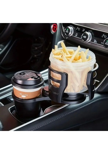 Araç İçi 360 Derece Dönen 2'li Bardaklıklı Açılarak Ayarlanabilir Bardak Tutucu Aparat Çok Renkli