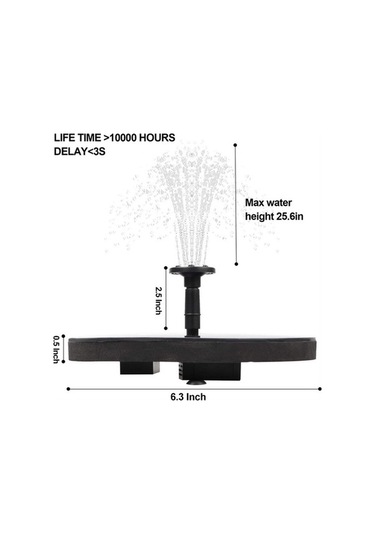 Pazly Güneş Enerjili Yüzen Kuş Banyosu Ve Bahçe Çeşmesi - 25.6cm Yükseklik